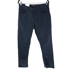 Alesbury Mens Slim Fit Chino Pants Navy Blue Stretch 34x32